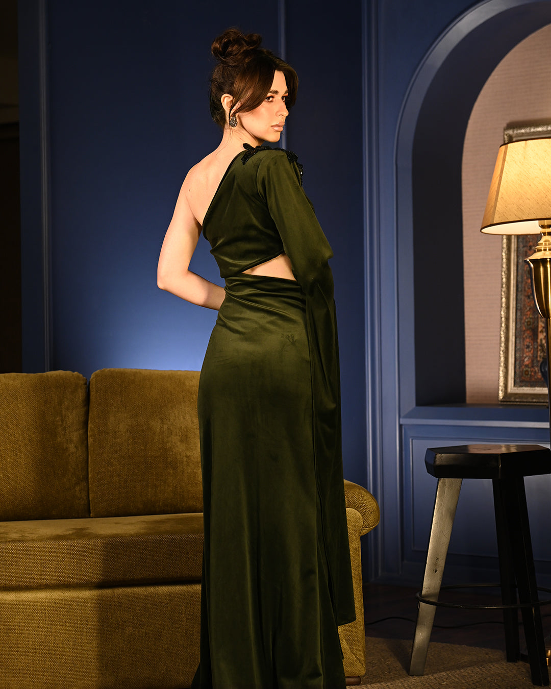 Olive Velvet Eva Gown