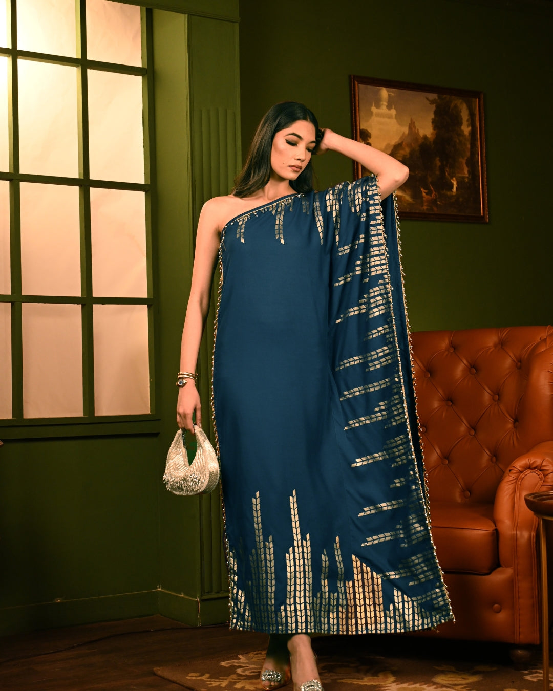 Blue oak Foil kaftan