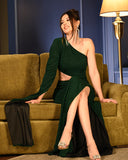 Green Shimmer Eva Gown