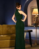 Green Shimmer Charollete Gown