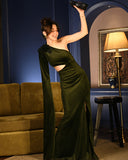 Olive Velvet Eva Gown