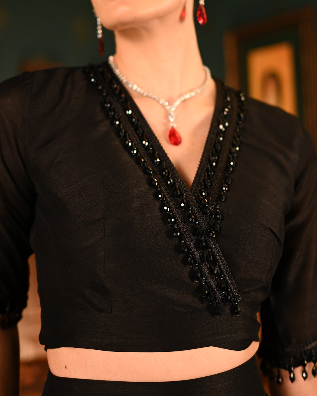 Black Frill Saree