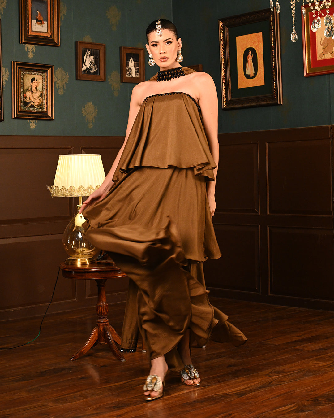 Brown Ghaghra Dress