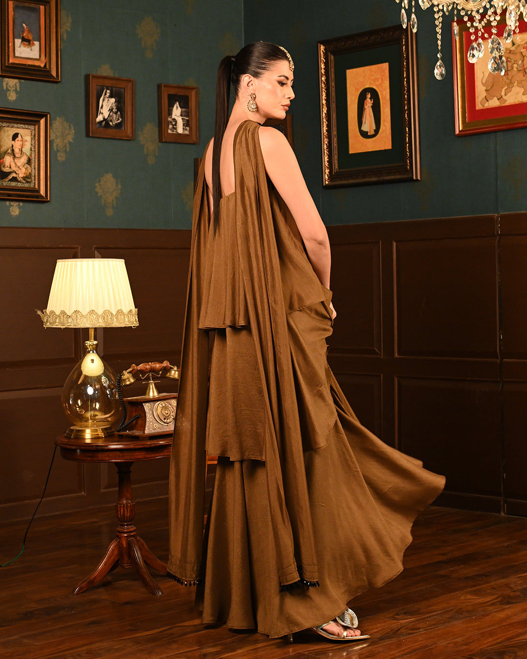 Brown Ghaghra Dress