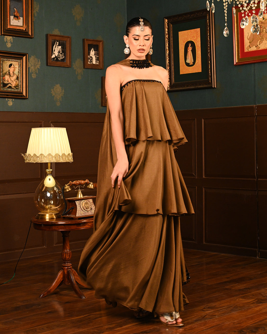 Brown Ghaghra Dress