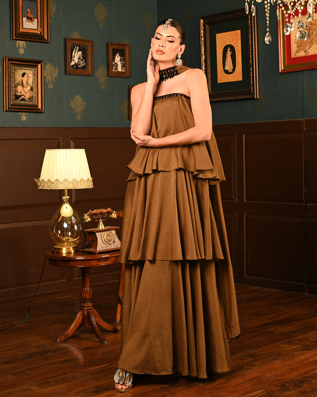 Brown Ghaghra Dress