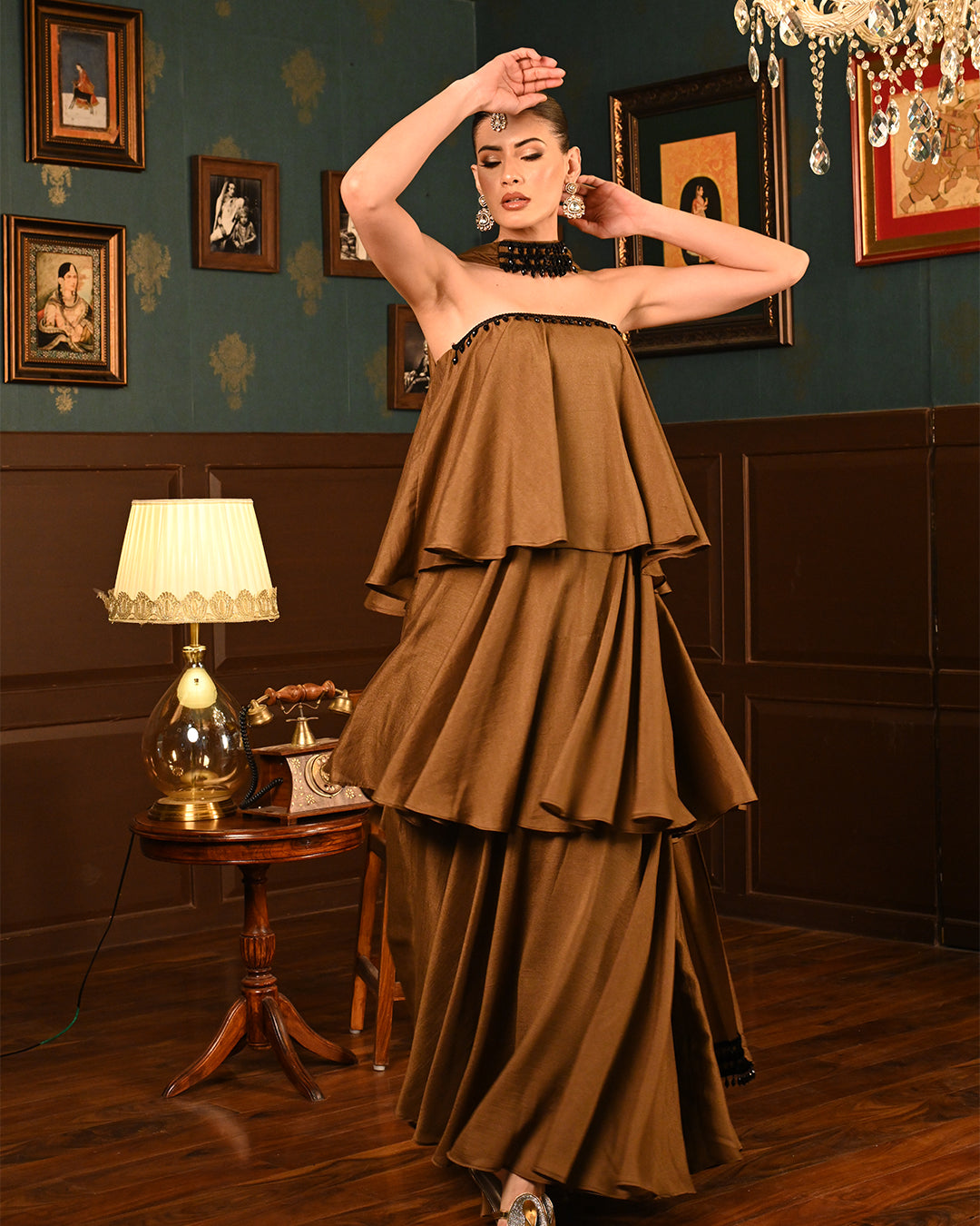 Brown Ghaghra Dress