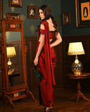 Red Slit Saree coord