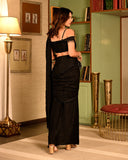 Black Slit Saree coord