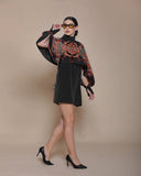 BAROQUE CAPE DRESS (SINGLE PRINT) - Wabi Sabi